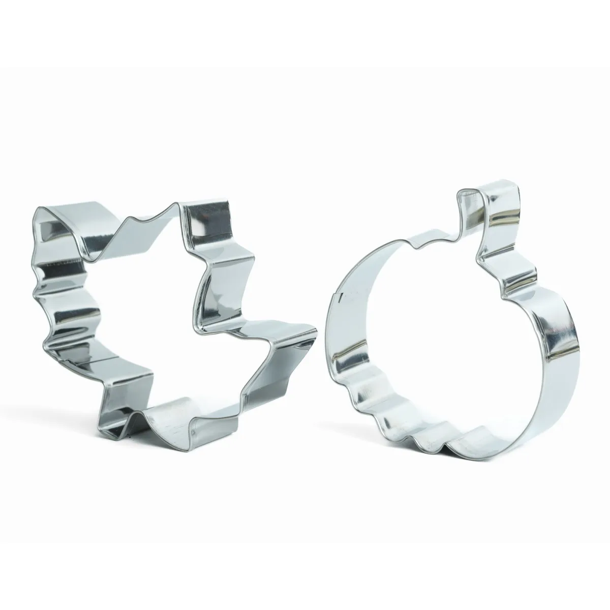 Set forme biscuiti, model frunza si dovleac, 8 cm, 2 bucati, forme din inox - imagine 2