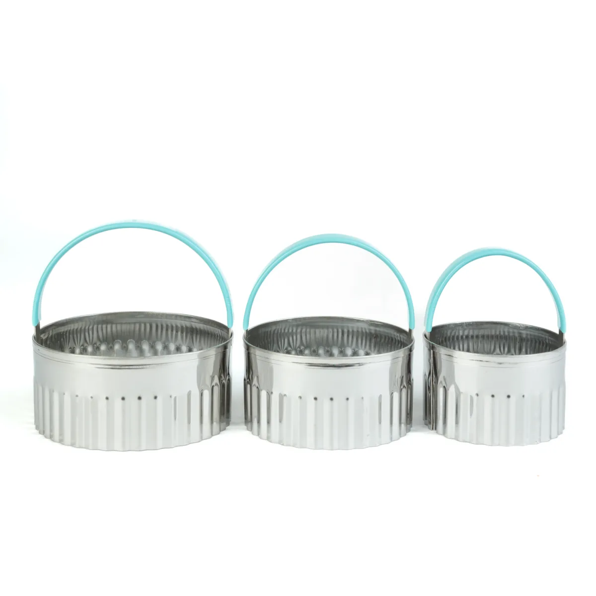 Set forme biscuiti Baker's Secret inox 3 piese, decupatoare pentru fursecuri prajituri si fondant