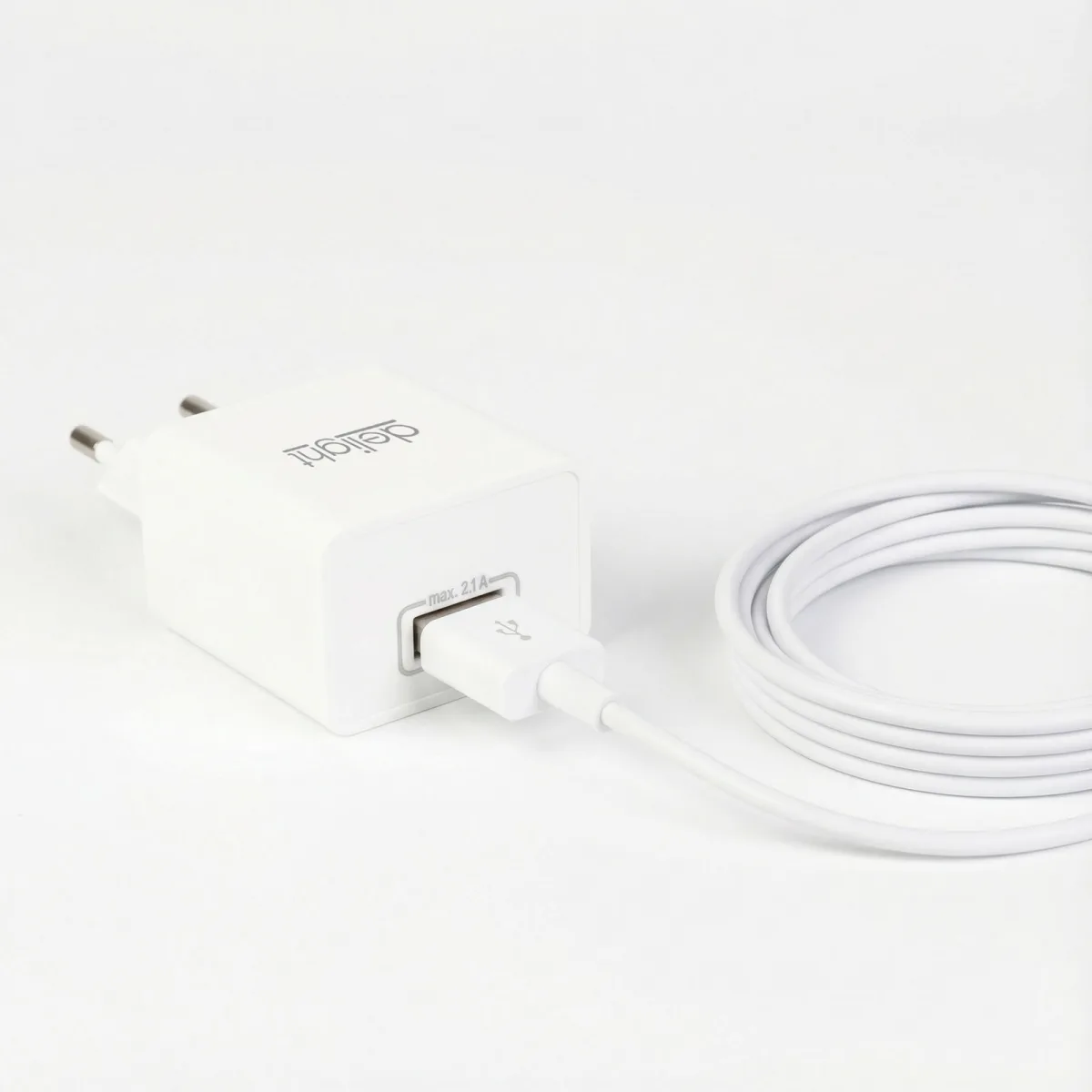 Incarcator USB priza 5V 2.1A adaptor retea universal compact rapid alb - imagine 3