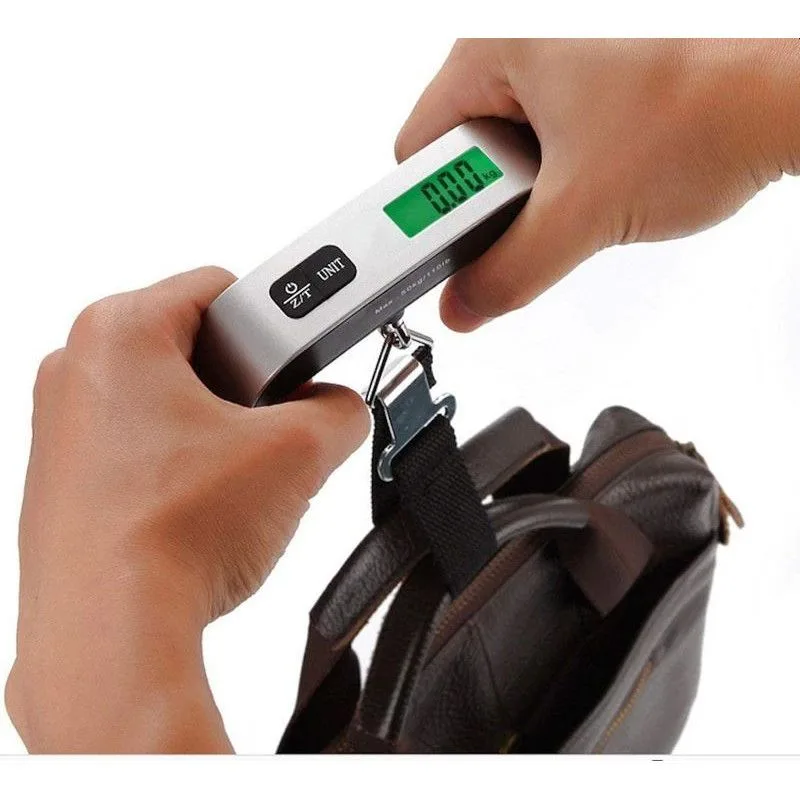 Cantar pentru Bagaje Digital Macvi®, Capacitate 50kg, Argintiu, Functie Masurare Temperatura - imagine 3