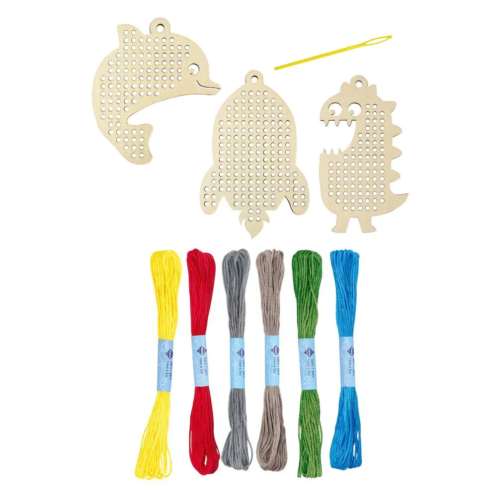 Pebaro STICK2, Set creativ broderie: Racheta, delfin, monstru - imagine 3