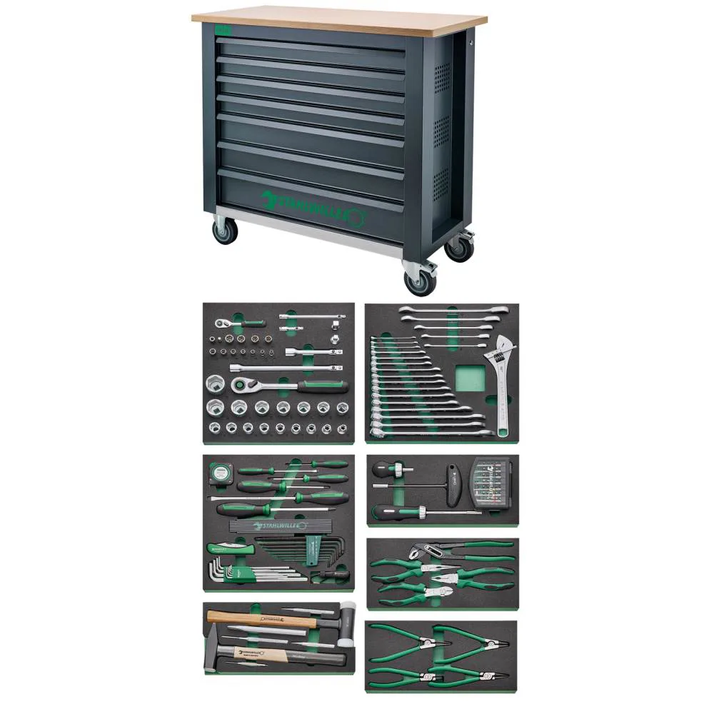 Banc de lucru cu sortiment de 161 scule Stahlwille, WB 625/161QR