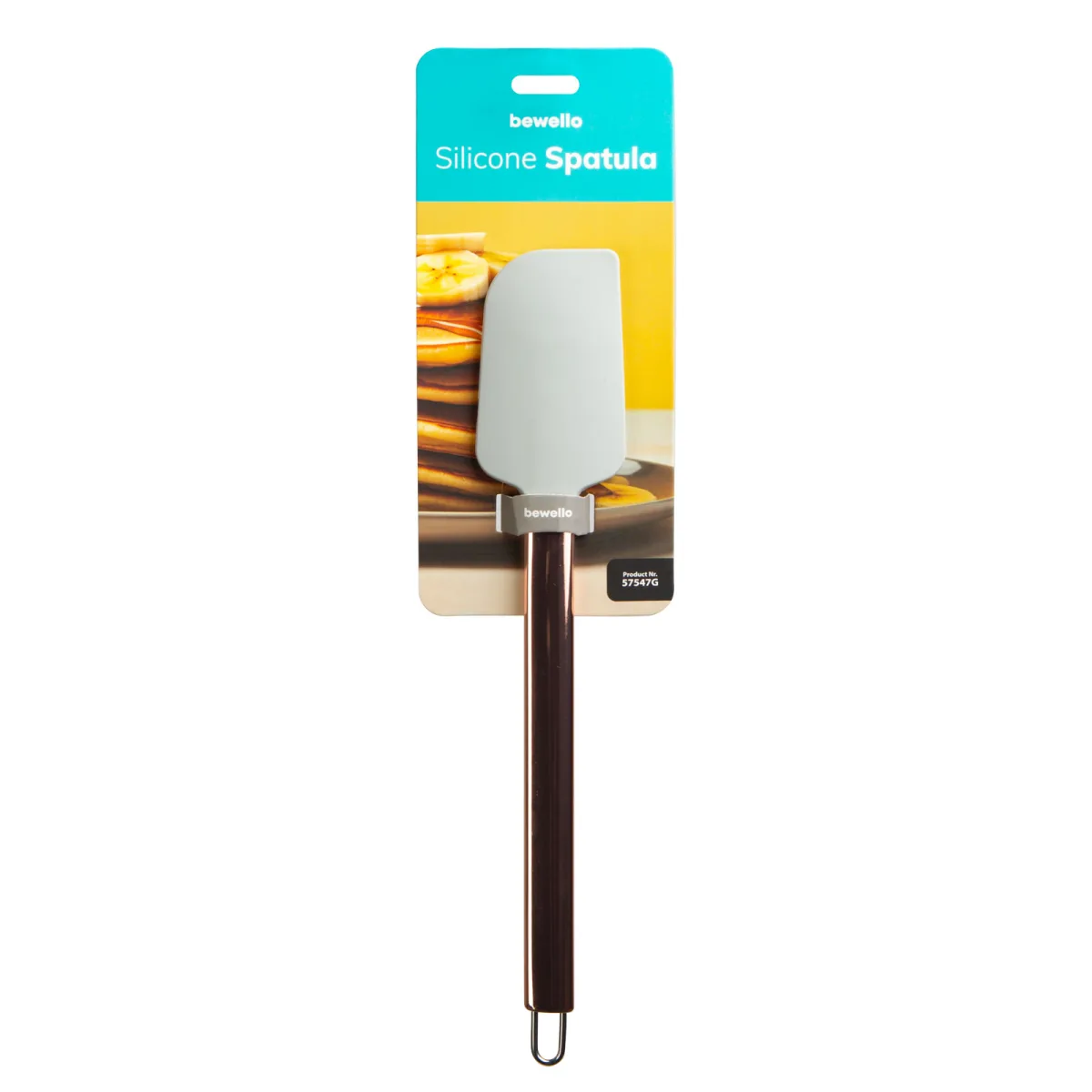 Spatula silicon, 29 cm, rezistenta caldura, maner inox, gri