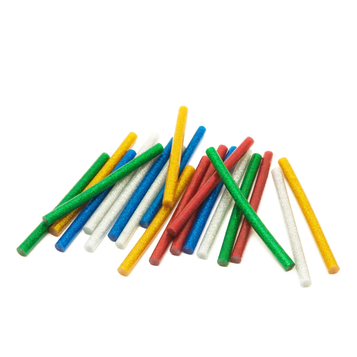 Lipici stick 7 mm colorat cu sclipici pentru pistol de lipit, plastic/hartie/lemn, 100 mm, 20 buc/pachet
