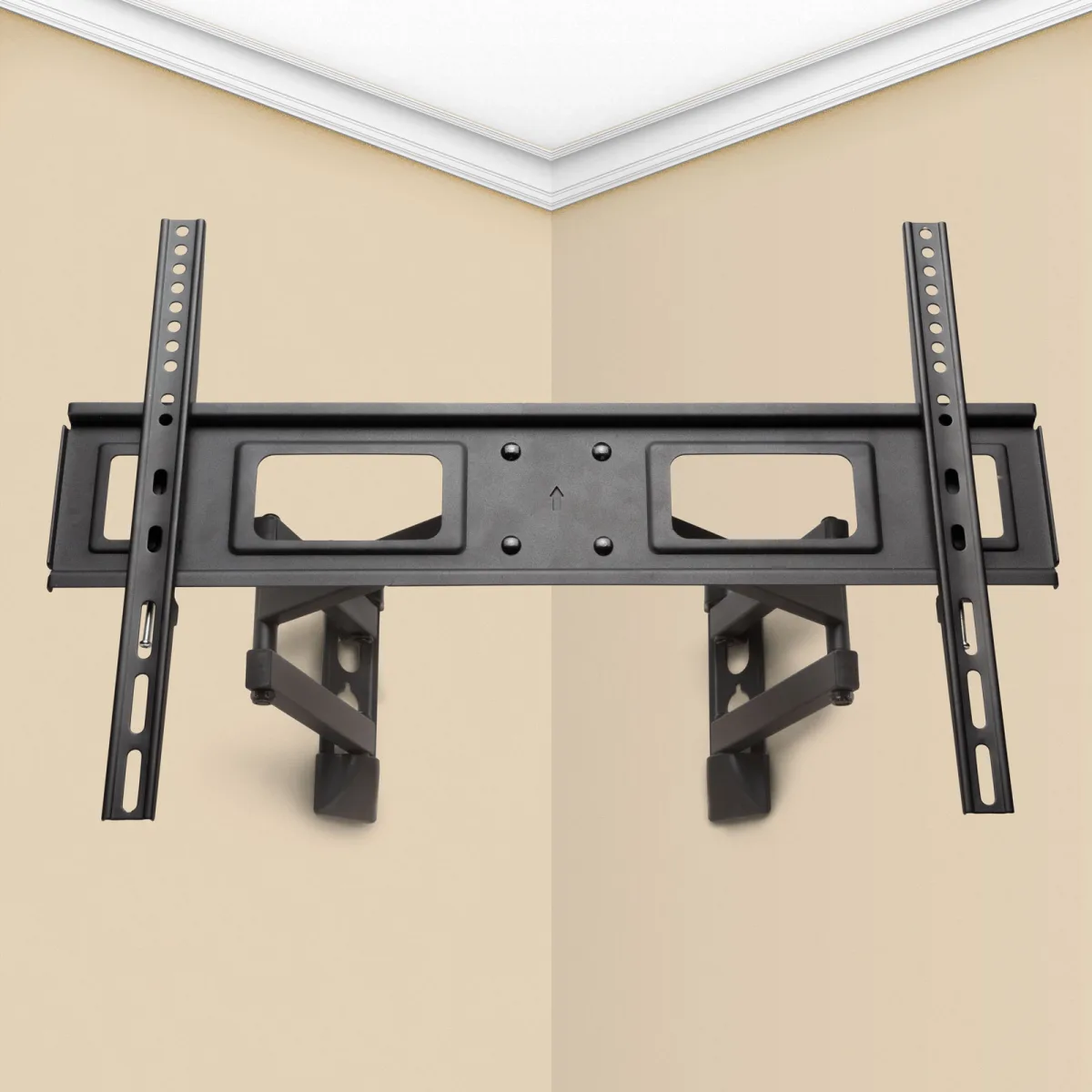 Suport TV colț reglabil, VESA 600x400, 40-80 inch, brat dublu, rotativ, 35kg - imagine 2