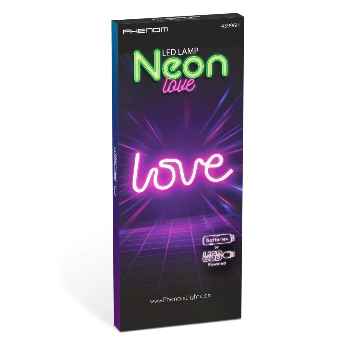 Lampa decorativa LED neon Love, 120 LED-uri, roz/mov, USB sau 3 x AA, 2W - imagine 3