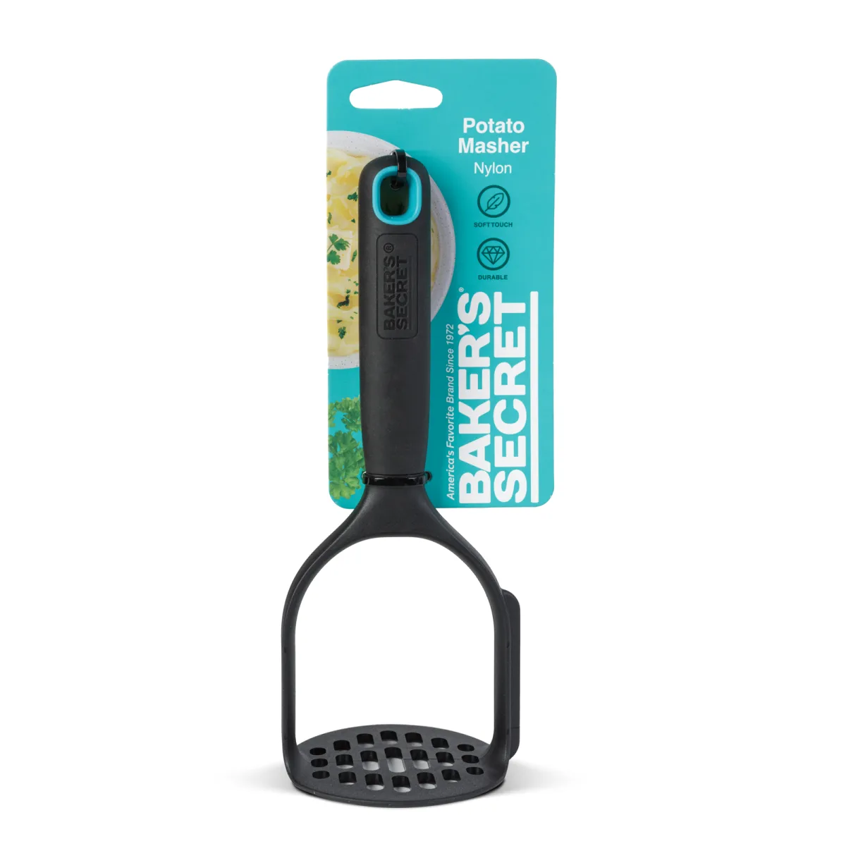 Zdrobitor cartofi Baker's Secret nylon 24 x 9.5 x 9 cm, rezistent la caldura pentru piure si legume - imagine 4