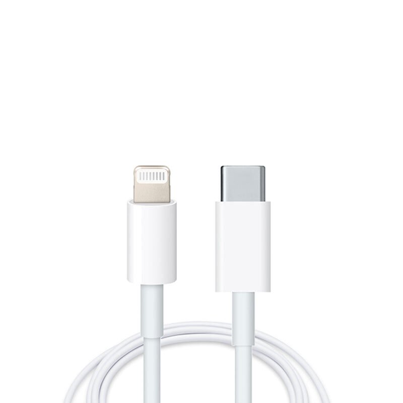 Cablu de date Premium Type-C / Lighting, compatibil cu dispozitivele Iphone si Macbook-uri, Fast Charging, 1m, 2A, Viteza 10 Gbps, Alb