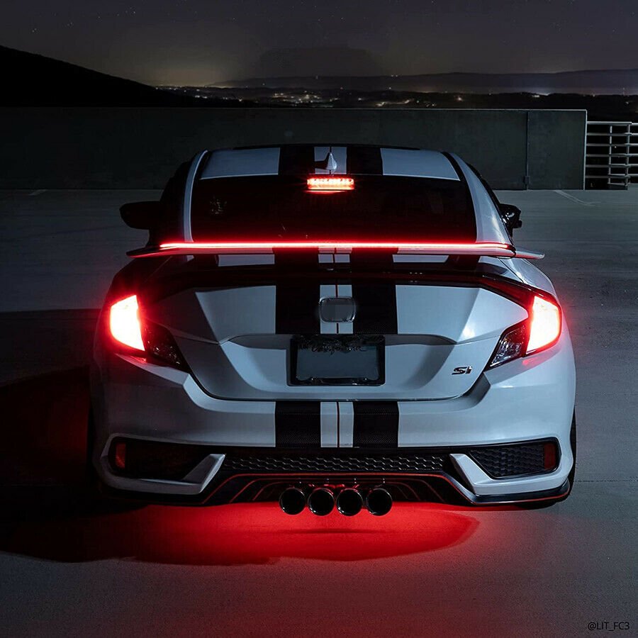 eleron auto cu lampa stop frana suplimentara pentru autoturisme, 12v, 120cm, carbon 9 Eleron auto cu lampa stop frana suplimentara pentru autoturisme, 12V, 120cm, Carbon - imagine 9