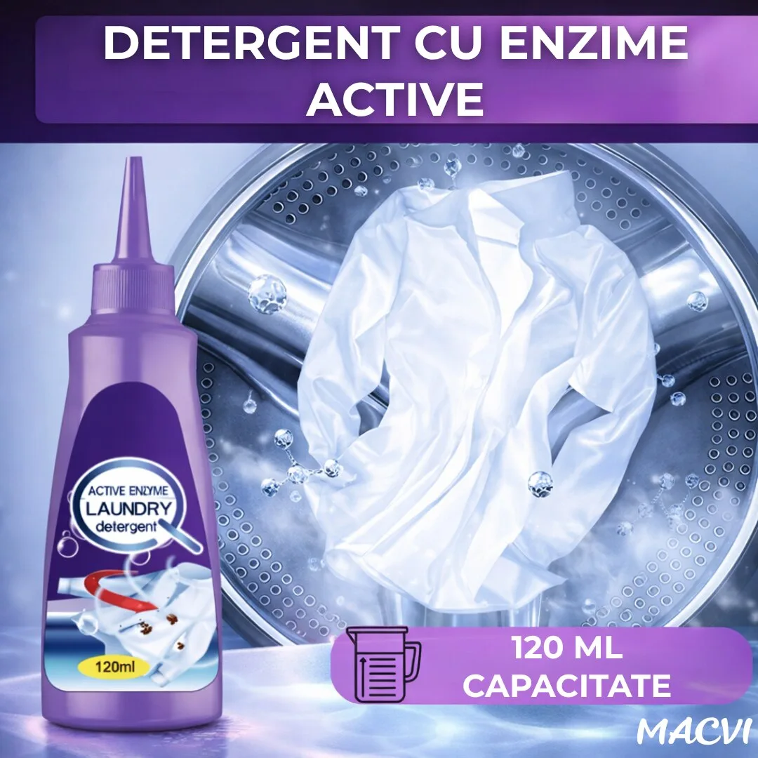 Detergent lichid pentru indepartarea petelor Macvi®, cu enzime active, pentru toate tipurile de haine, 120 ml, actiune imediata - imagine 5
