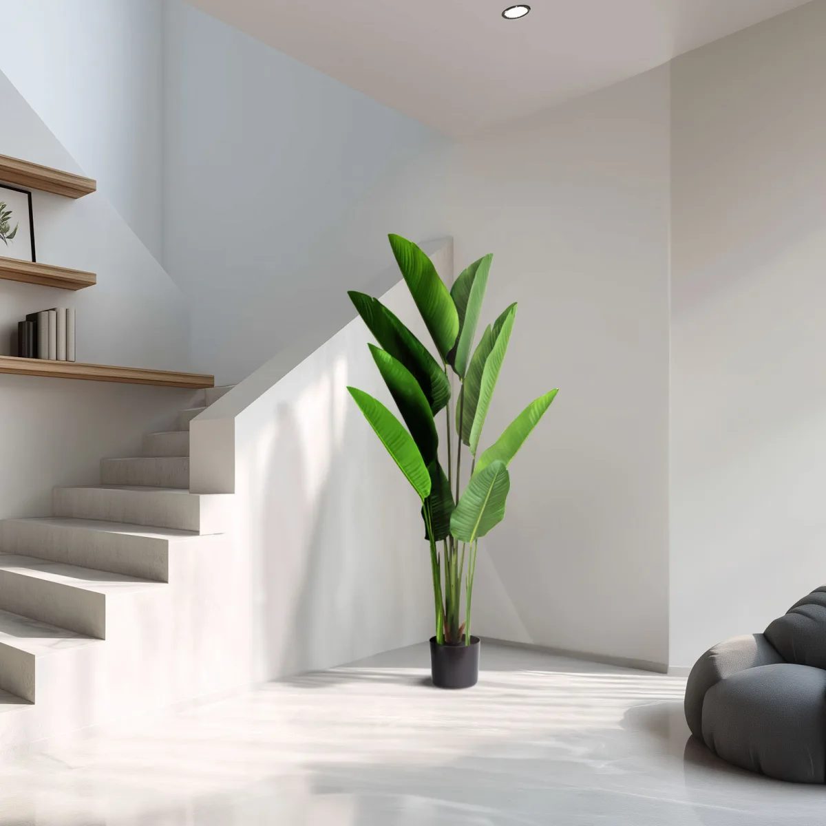 Planta artificiala frunze banana 160 cm, decor interior, planta decorativa verde, PVC realist