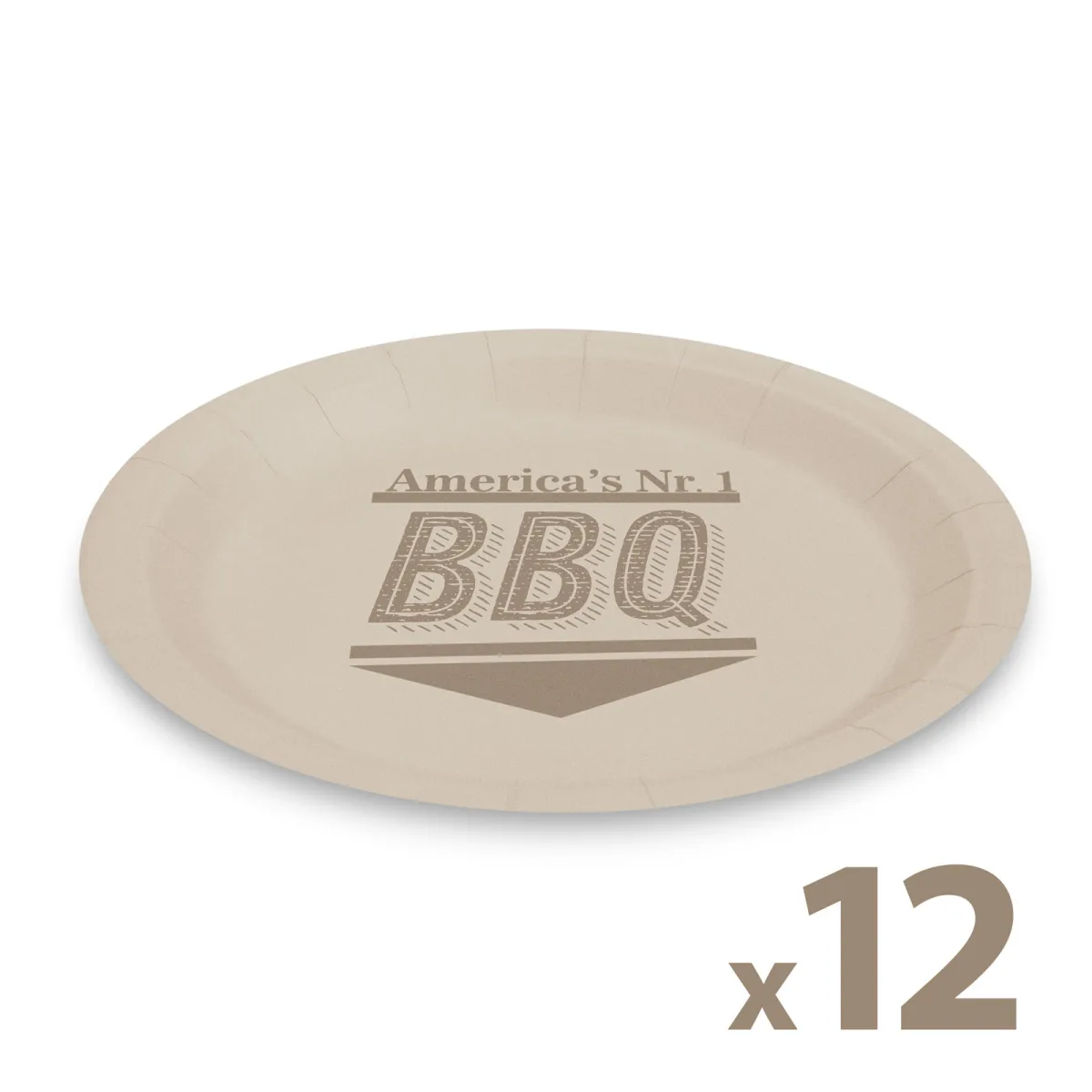 Farfurii carton BBQ 23 cm, set 12 buc, farfurii de unica folosinta
