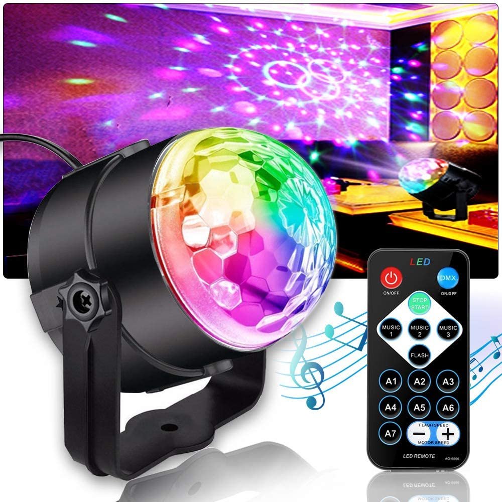 proiector disco led rgb cu telecomanda si senzor de sunet - bila disco pentru petreceri 1 Proiector Disco LED RGB cu telecomanda si senzor de sunet - Bila Disco pentru petreceri