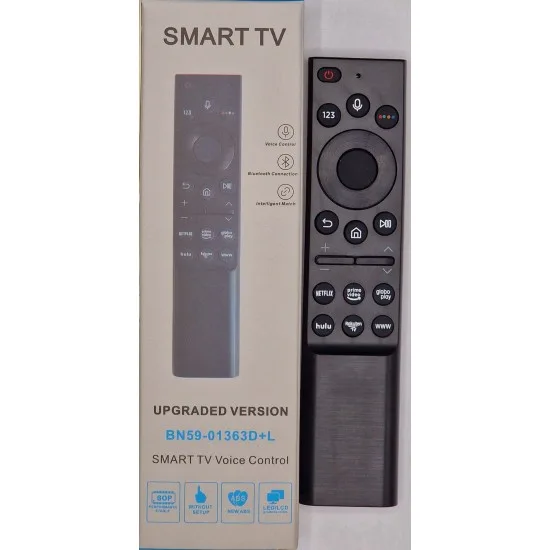 Telecomanda universal pentru TV Samsung , functie vocala, Netflix, Prime Video, Globoplay, Hulu, Rakuten TV, 4K