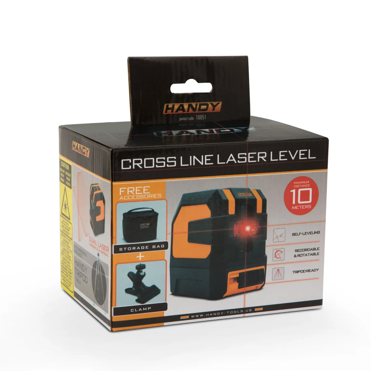Nivela Laser cu Proiectie Cruce 10 m, Nivel Laser Autonivelant cu Clema si Husa, Precizie ±1 mm - imagine 8