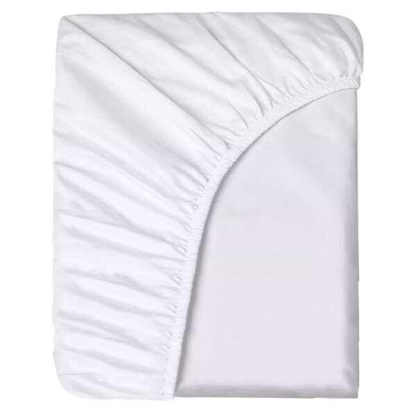 Cearceaf de Pat cu Elastic, Bumbac, Tesatura Rigida, 140g/m2, 150 x 200 cm, Alb
