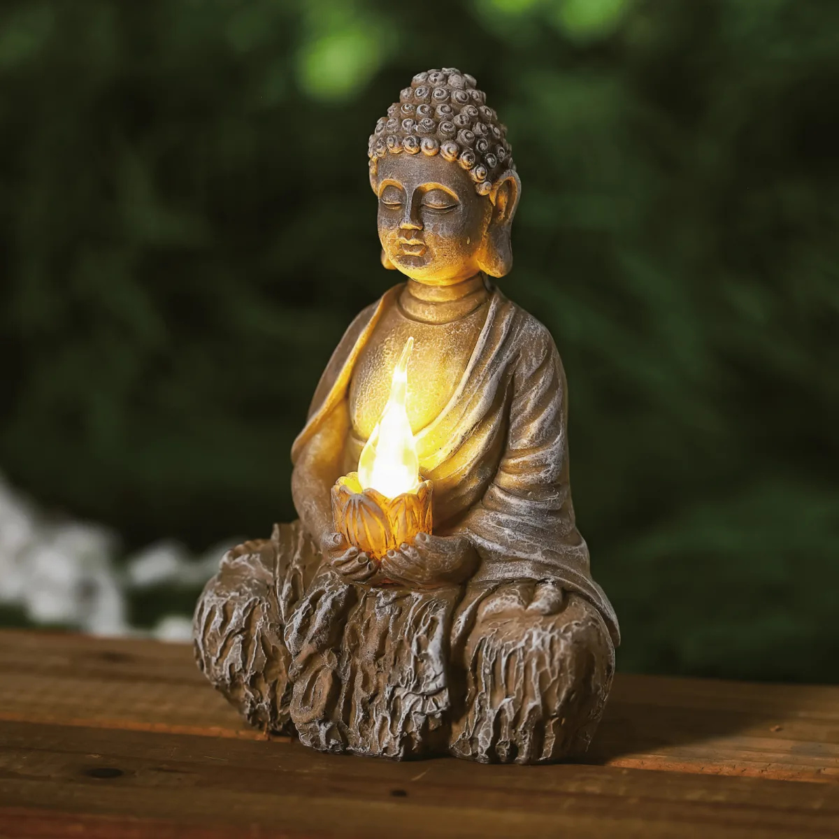 Buddha Solar - 1 LED - 12,5 x 8,5 x 19 cm - 2 tipuri - imagine 2