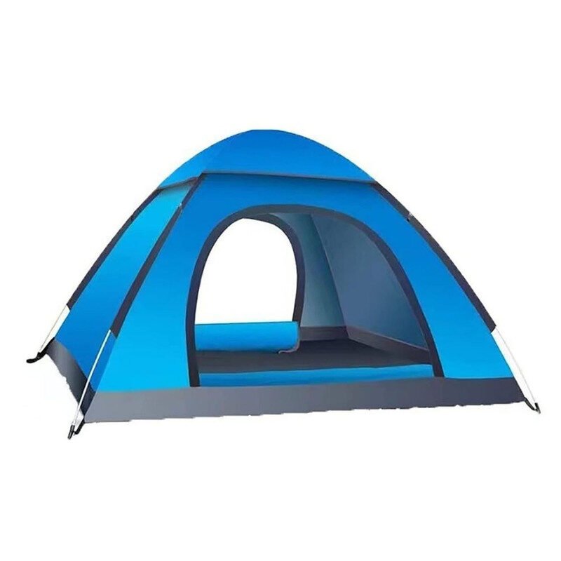 Cort Automat Mercaton de 3-4 Persoane Pentru Camping sau Plaja, Impermeabil, Rezistent UV, Plasa Anti-Tantari, Poliester 170T si Panza Oxford 210D, 200x200x135 cm, Albastru