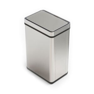 Cos de gunoi cu senzor automat Rovotec SD-807, Inox, 60L, Filtru carbon, Deschidere cu senzor sau touch, Inel sac de gunoi