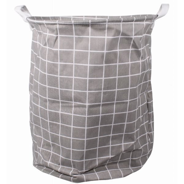Cos pentru Rufe cu Manere, Impermeabil, Poliester, 40 x 50 cm, 80 Litri, Gri
