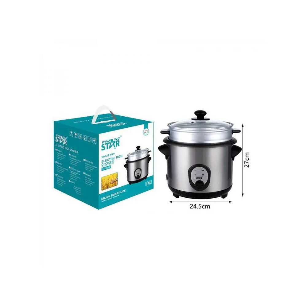 Aparat gatit orez WinningStar 1.8L 700W, rice cooker electric cu functie mentinere cald si vas antiaderent - imagine 2