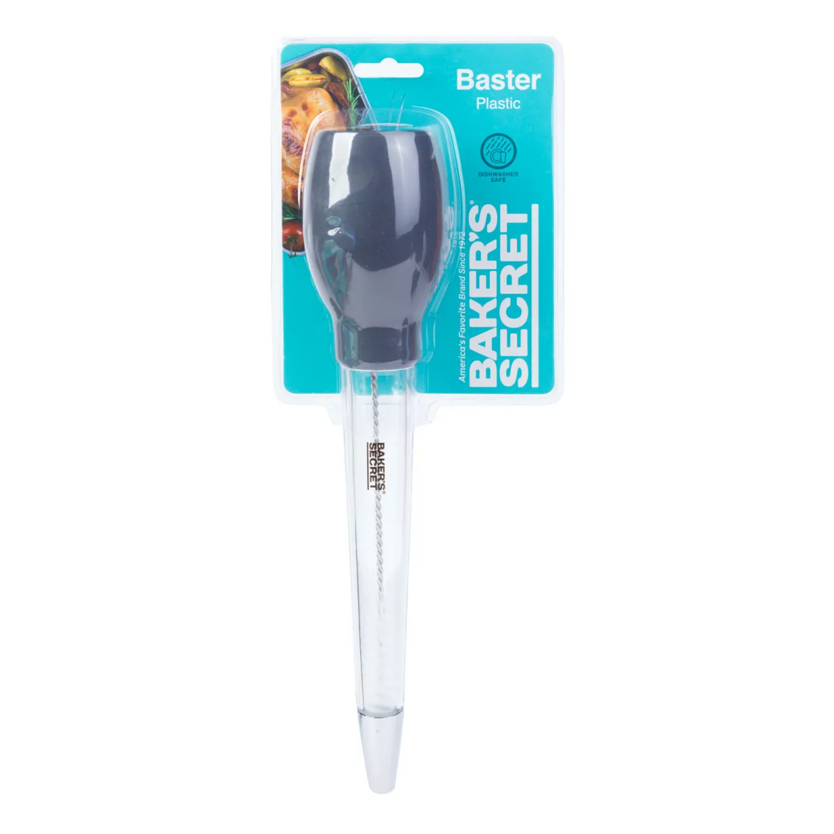 Pipeta marinare pentru gratar, 29 cm, plastic transparent/gri, usor de curatat
