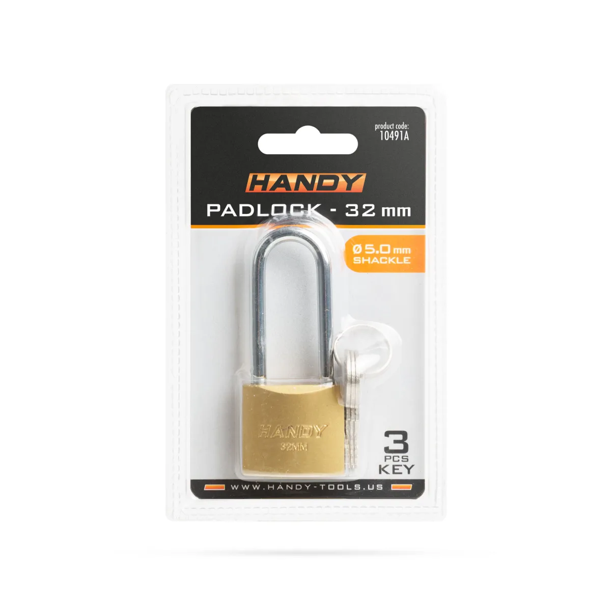 Lacat Metalic 32 mm cu Arc Lung Ø5 mm, Include 3 Chei - imagine 2