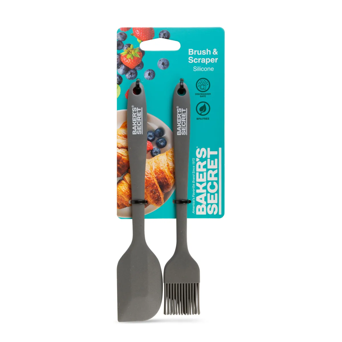 Set spatula si pensula silicon Baker's Secret, 2 piese, negru - imagine 3