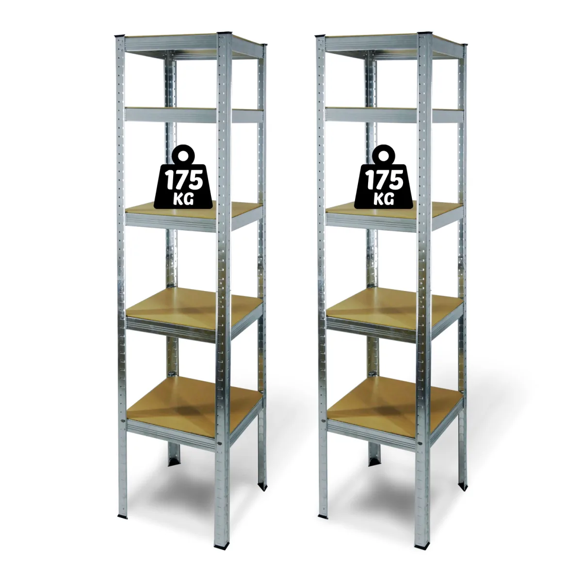 Raft Metalic Depozitare cu 5 Polite, 180 x 40 x 40 cm, Capacitate 175 kg / Polita