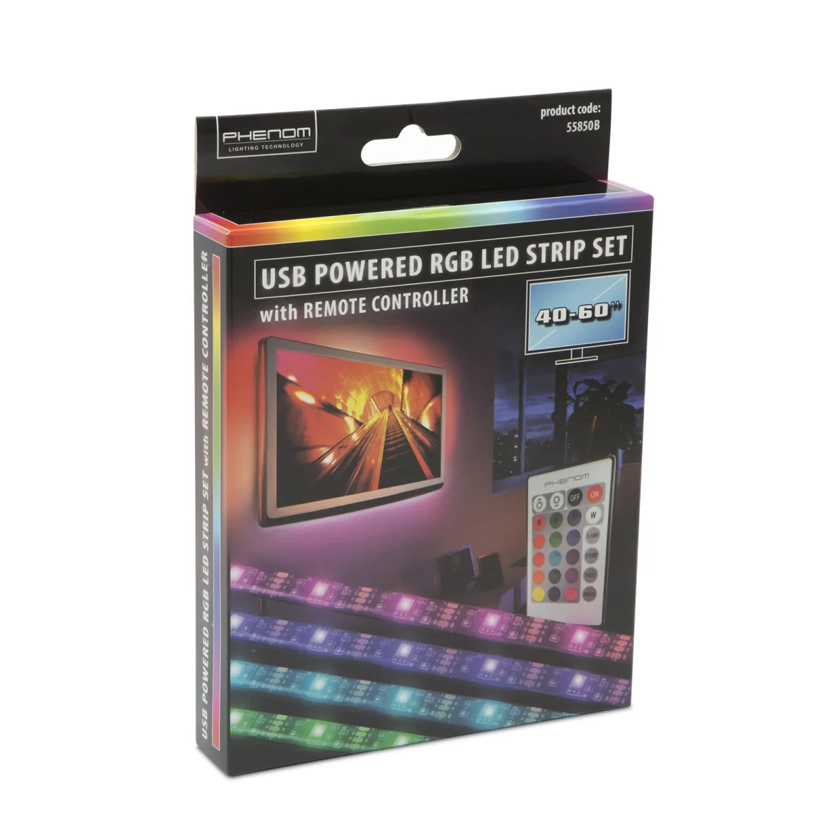 Set banda LED RGB TV 40-60 inch, iluminare fundal, USB, telecomanda - imagine 3