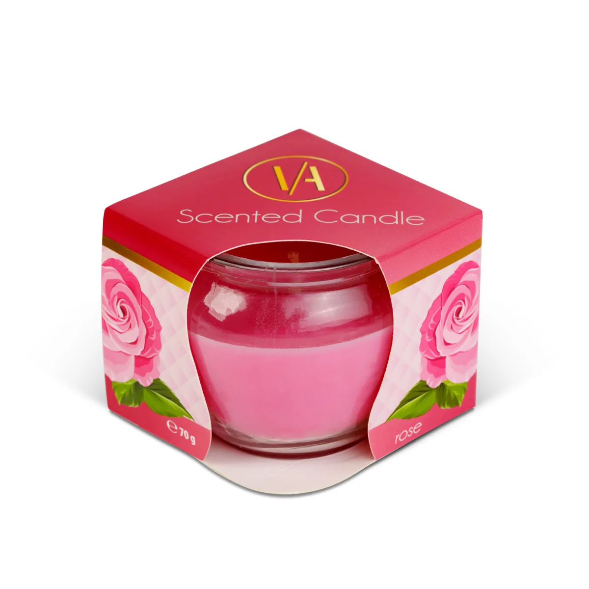 Lumanare parfumata, aroma trandafir, 70 g - imagine 4