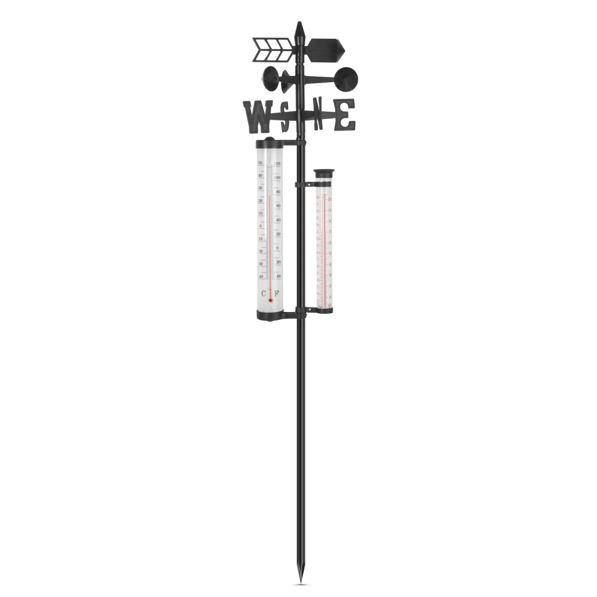 Statie meteo gradina, termometru, contor ploaie, indicator vant, 145 cm