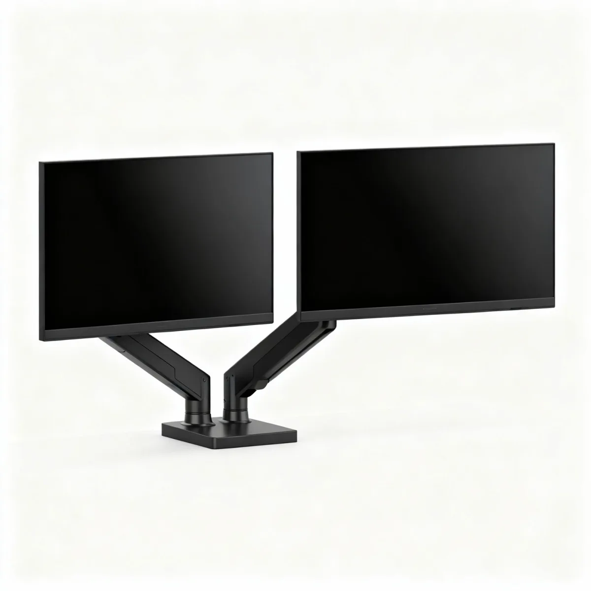 Suport monitor dublu birou, brat telescopic, VESA 75x75 100x100, 32 inch, reglabil, fixare blat - imagine 2