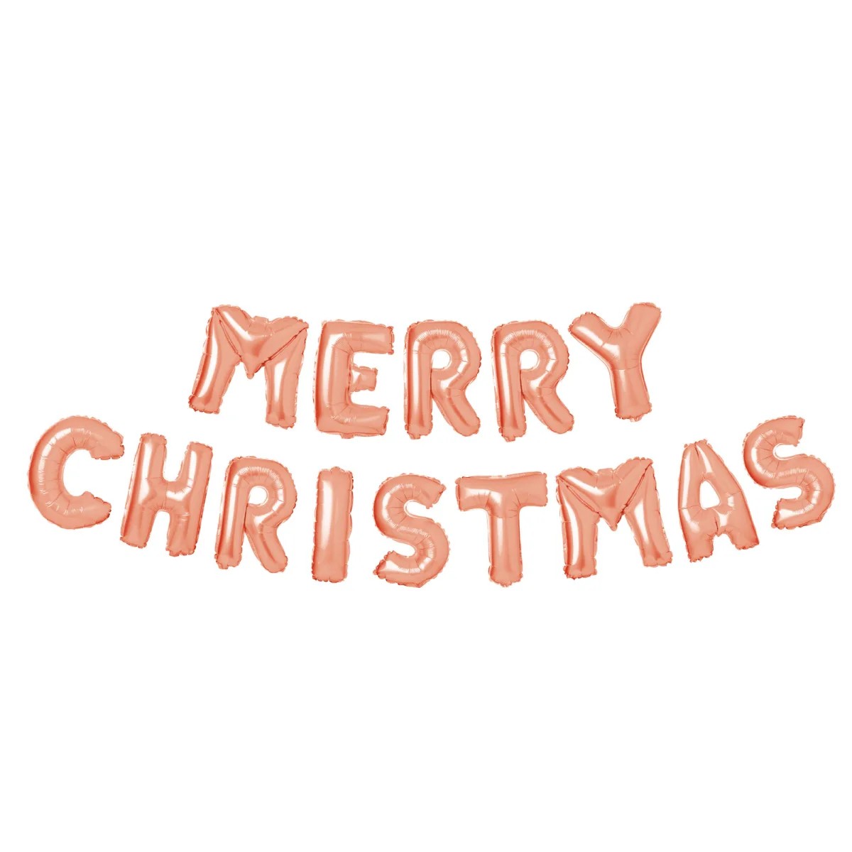 Balon 3D Craciun Merry Christmas folie auriu rose, litere 10x18 cm