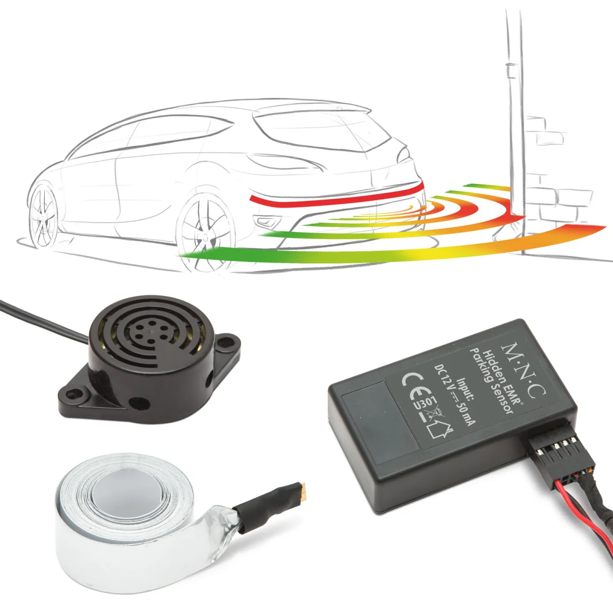 Senzor parcare banda electromagnetica 220 cm fara gaurire auto universala 12V