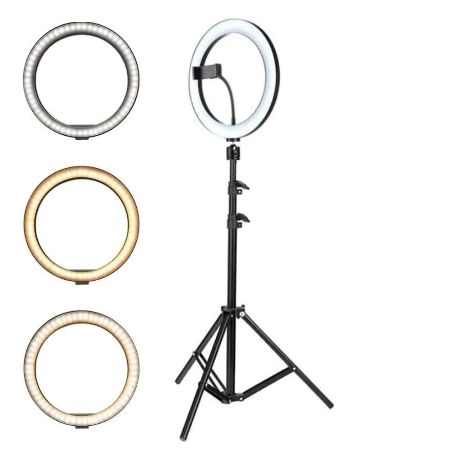 Lampa Circulara Profesionala LED Macvi®, Diametru 35 cm (14 inch), Conectare USB, 3 Moduri de Lumina
