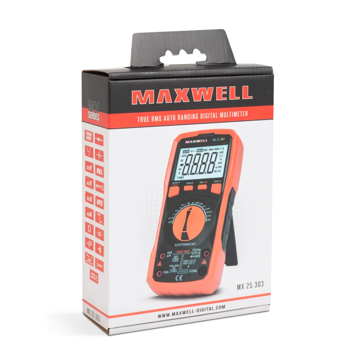 Multimetru digital True RMS auto range 1000V, 10A, frecventa, temperatura, test diode, continuitate - imagine 5