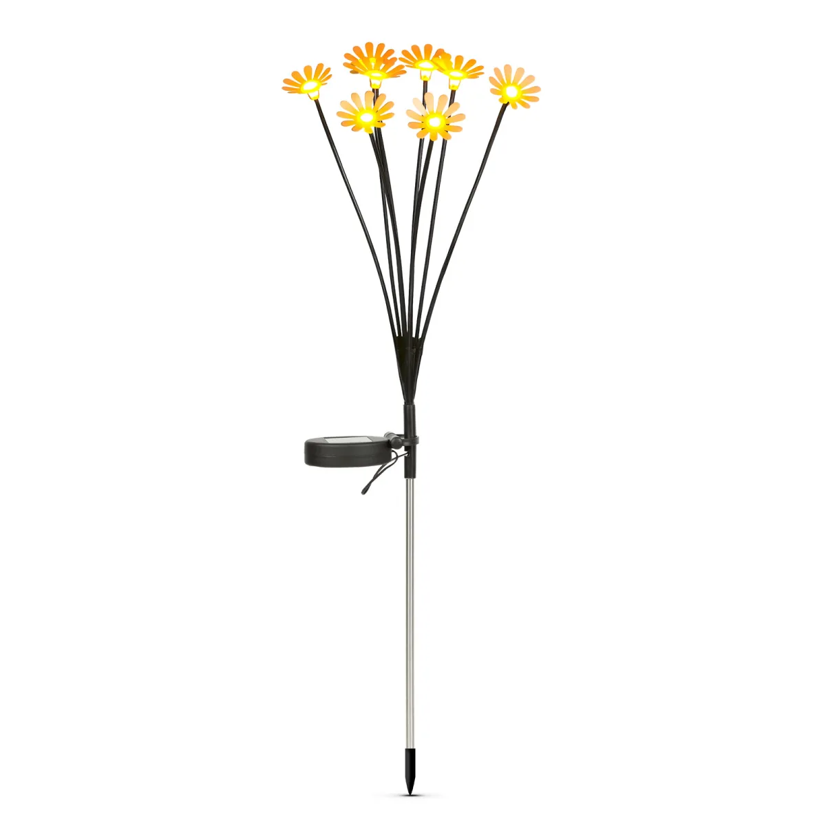 Lampa solara gradina margareta 10 LED alb cald 80 cm decor exterior IP44 - imagine 2