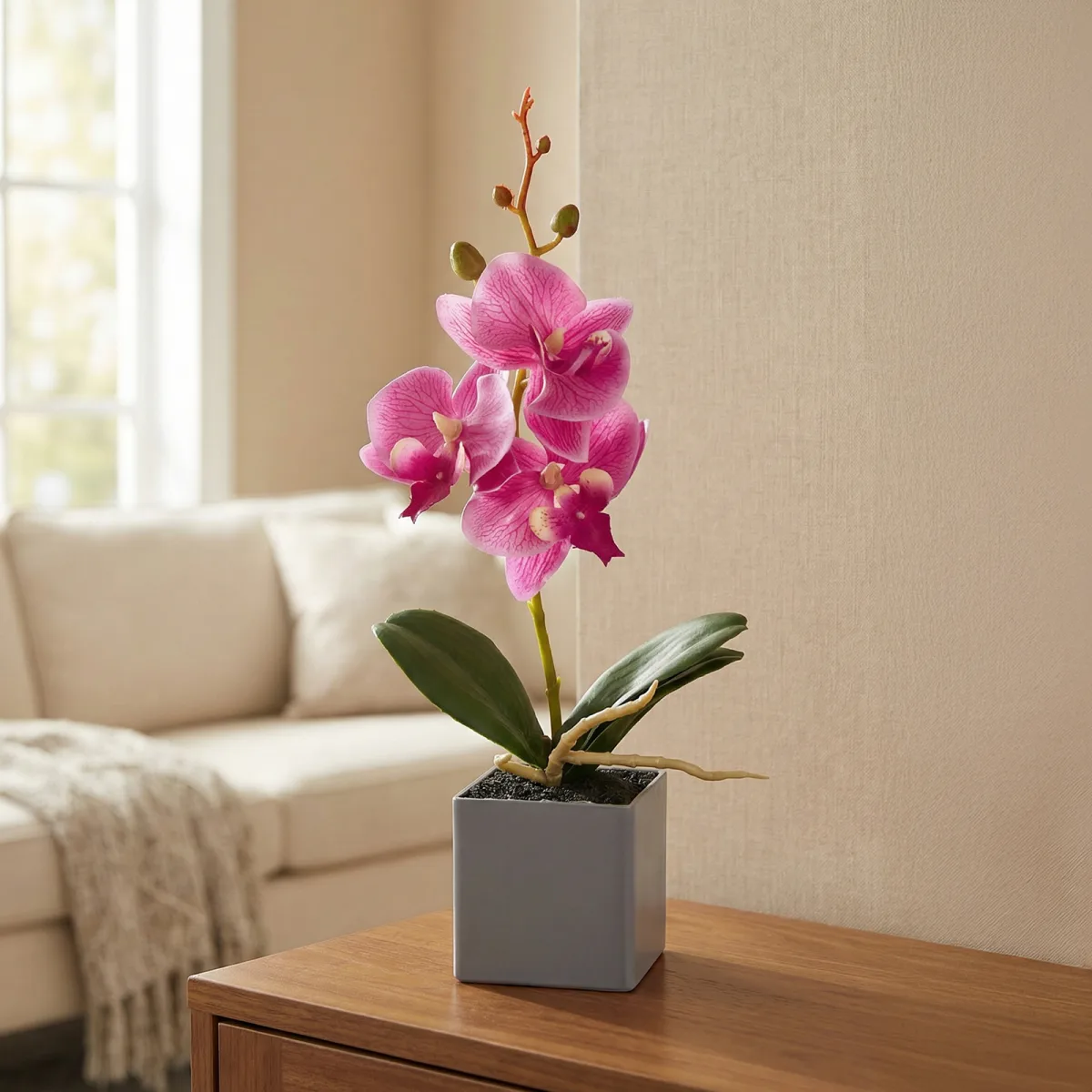 Orhidee Artificiala Decorativa in Ghiveci, Aspect Natural, 29,5 cm