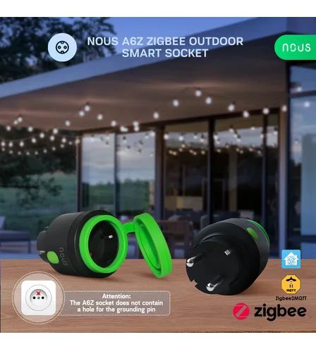 Priza Inteligenta WiFi pentru exterior NOUS A6Z,16A - ZigBee 3.0, Monitorizare energie, IP44 - imagine 2