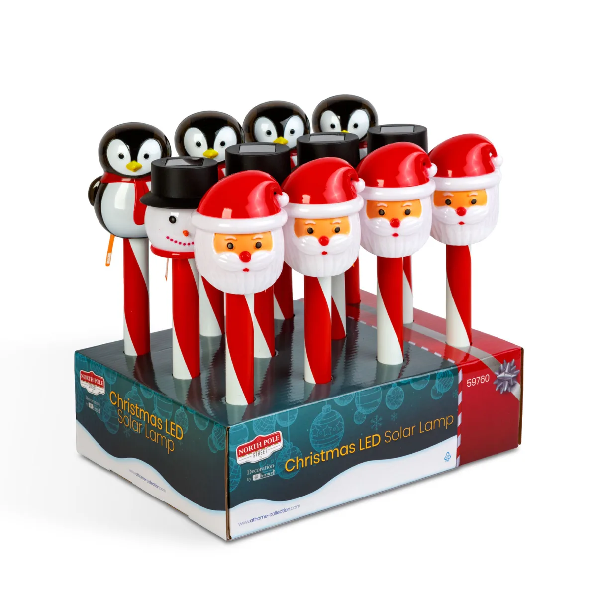 Lampa solara Craciun LED, 36.5 cm, model Mos Craciun/ om de zapada/ pinguin - imagine 3