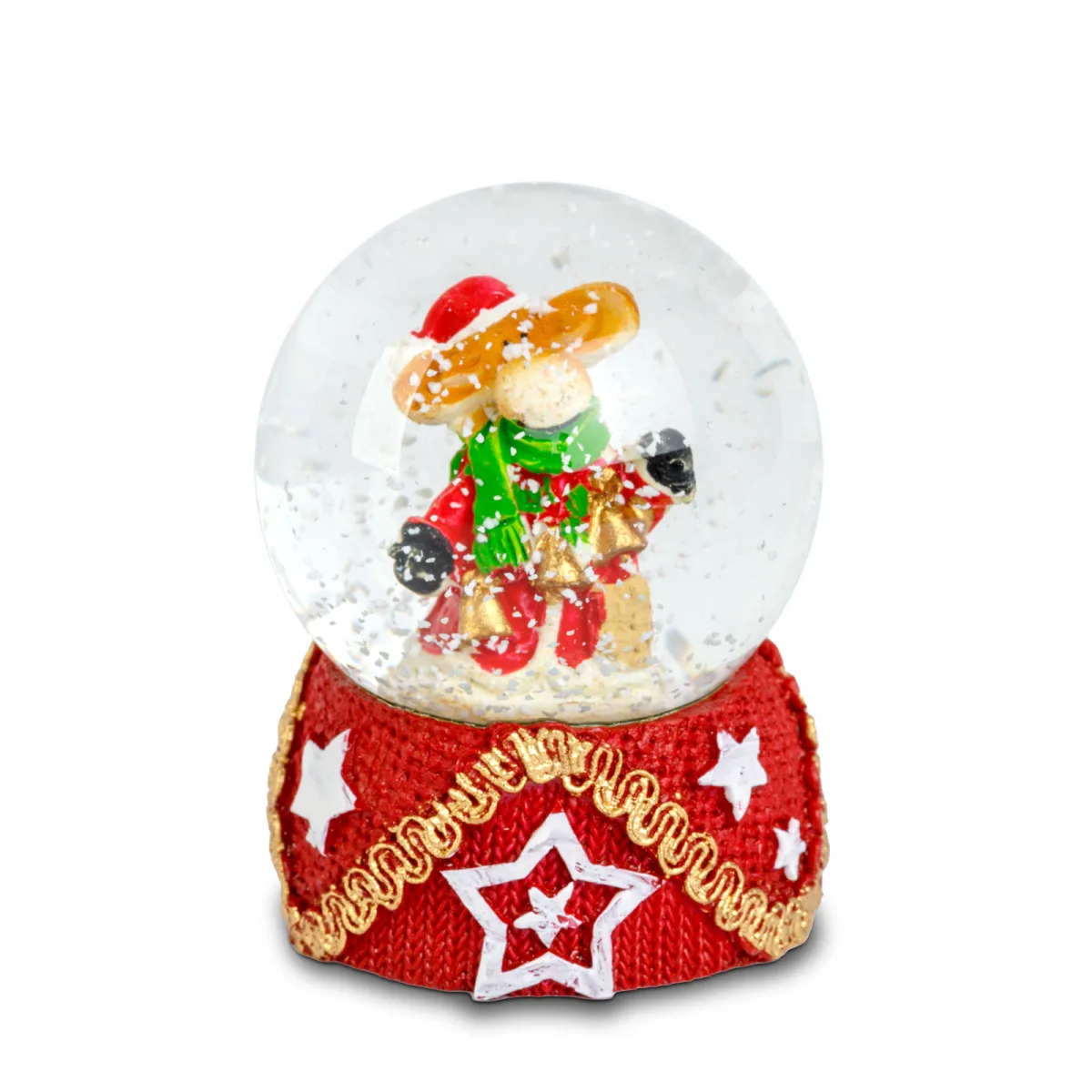 Glob zapada Craciun 6 cm, decor festiv cu figurine, cadou ideal, design clasic - imagine 5