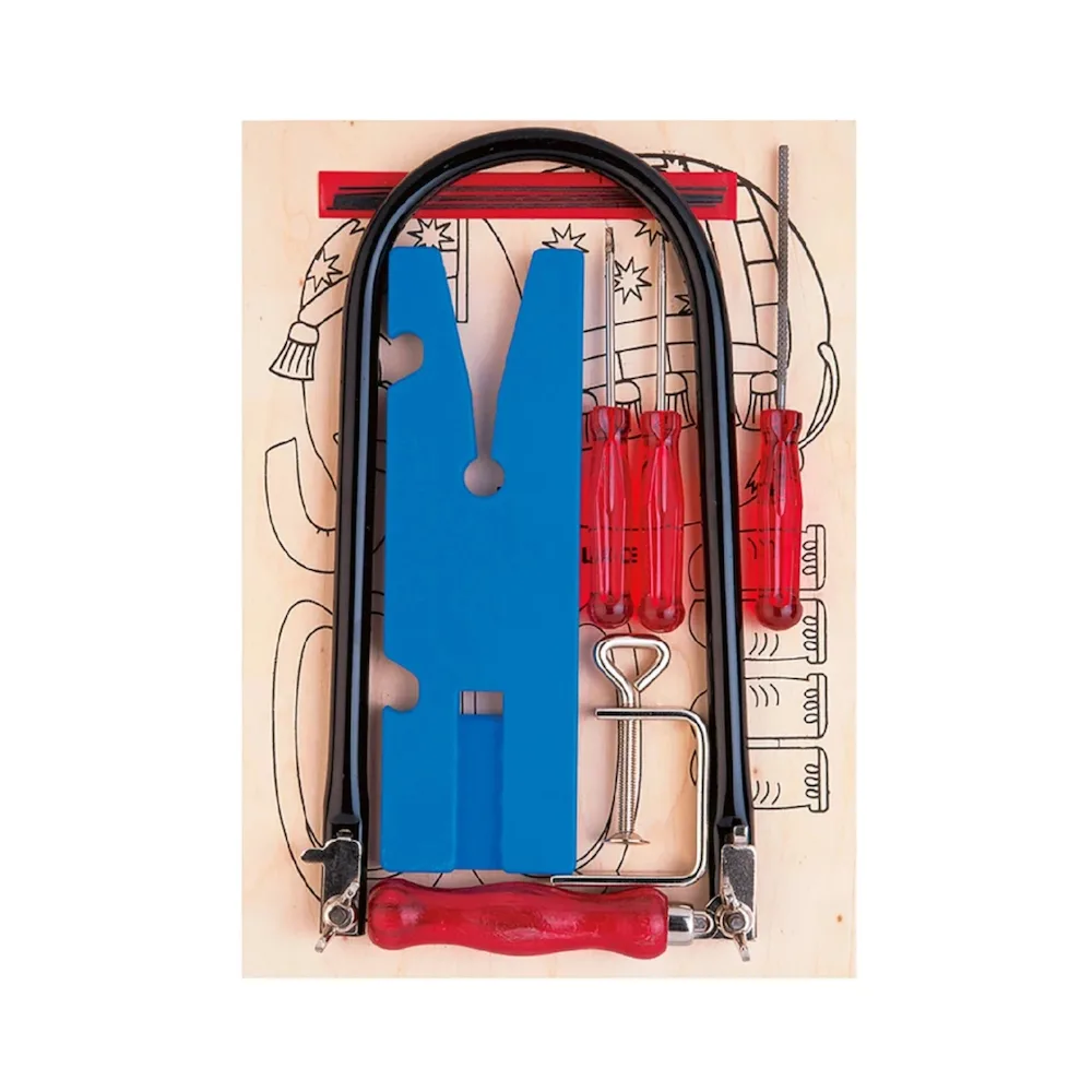 Pebaro 917, Set traforaj lemn cu placa suport si sablon A4, 13 piese