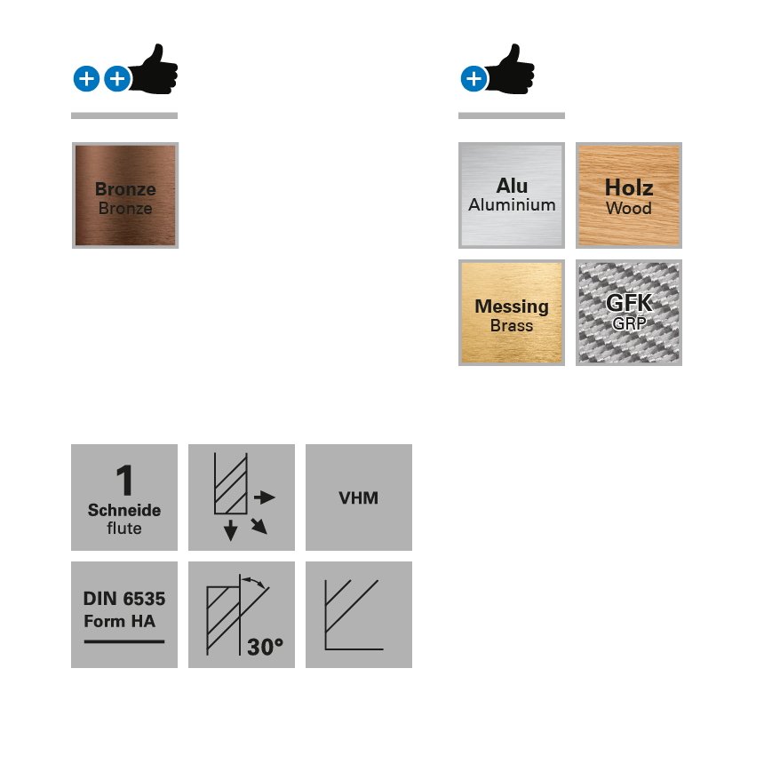 freza cu 1 canelura, alcrona, datron 0068930l, 3.0x6.0mm 3 Freza cu 1 canelura, Alcrona, Datron 0068930L, 3.0x6.0mm - imagine 3