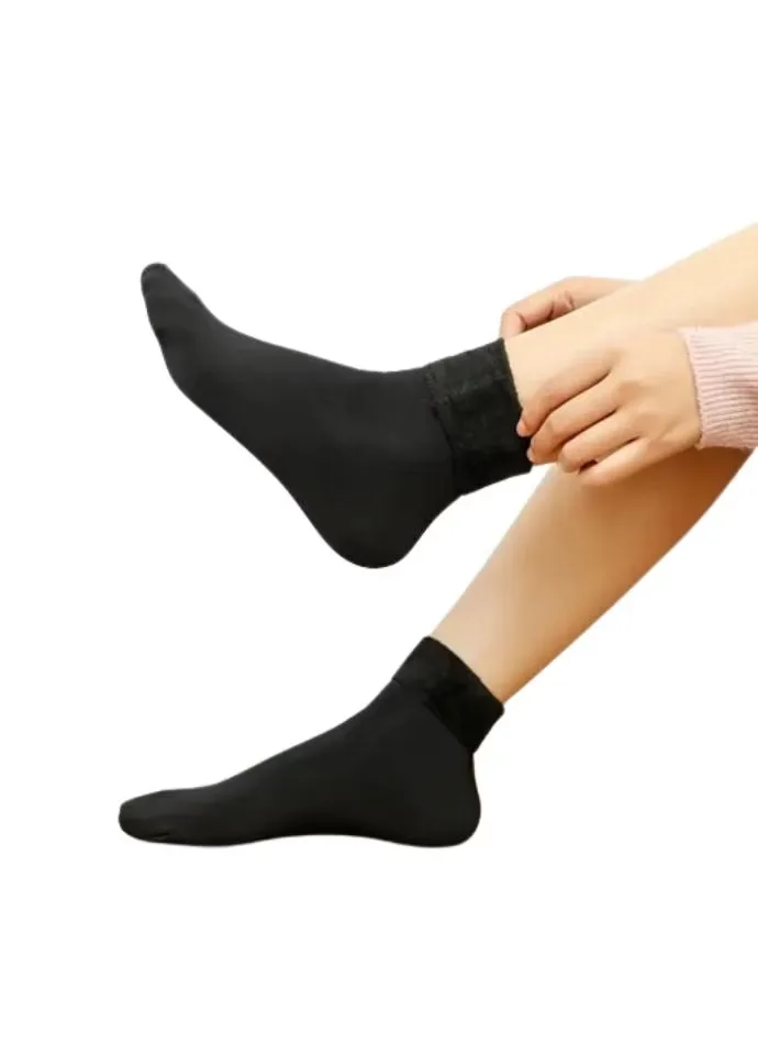 Set sosete termice Macvi, unisex, 2 perechi, negre, 80% poliester, 20% elastan, marime universala - imagine 5