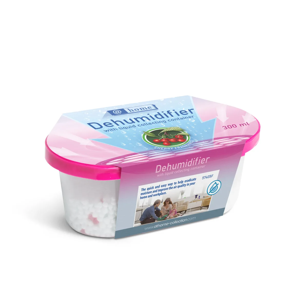 Dezumidificator 300 ml miros de cirese, absorbtie umiditate, anti mucegai, compact