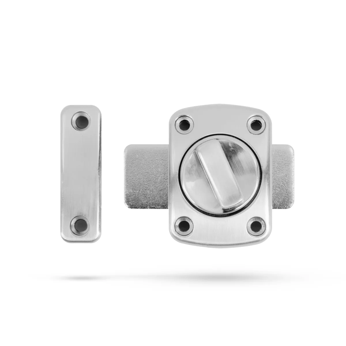 Incuietoare usa baie aluminiu, inchidere usa universala, montaj stanga dreapta - imagine 2