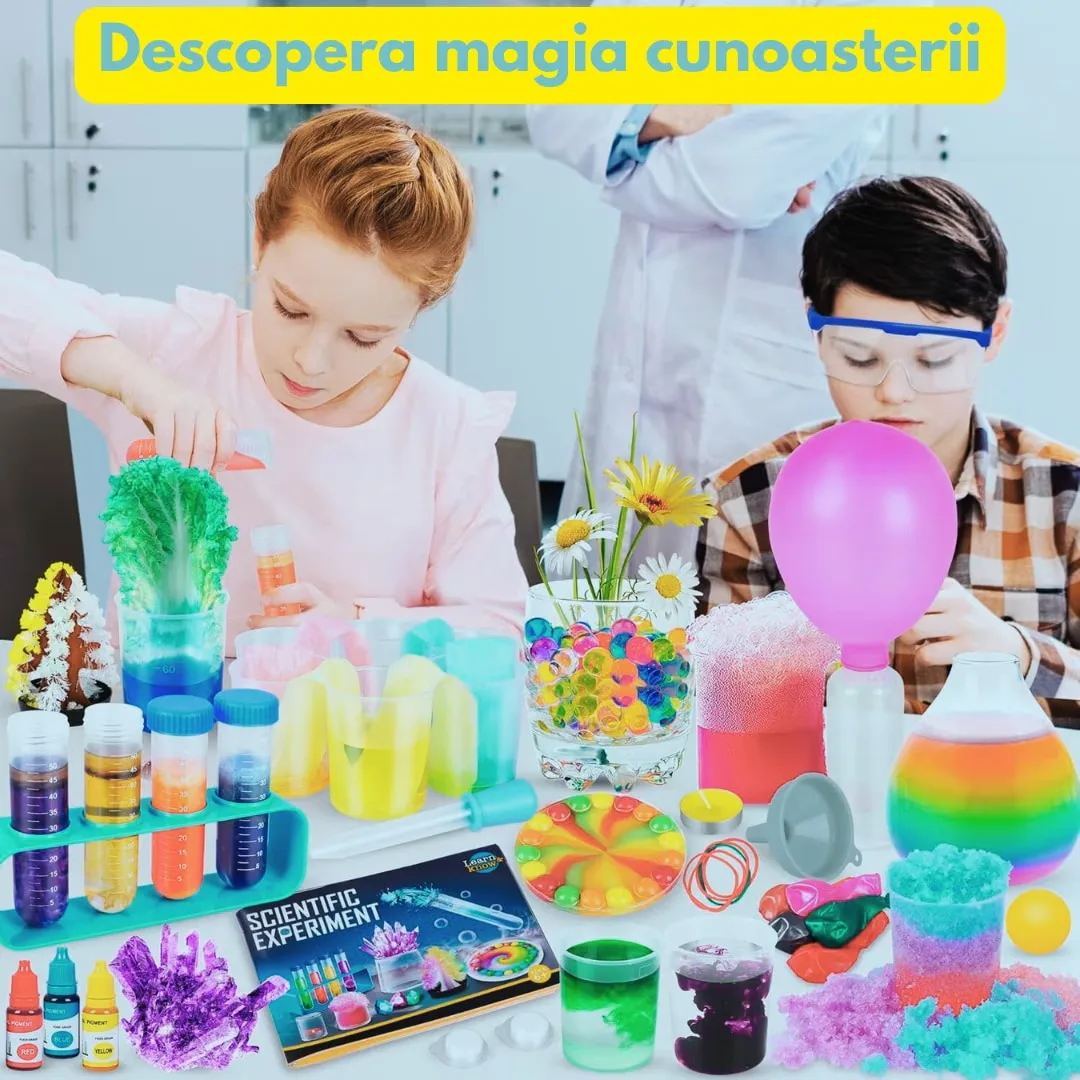 Kit Stiintific Macvi® pentru Copii 80 Experimente STEM Laborator Educativ cu Accesorii - imagine 2