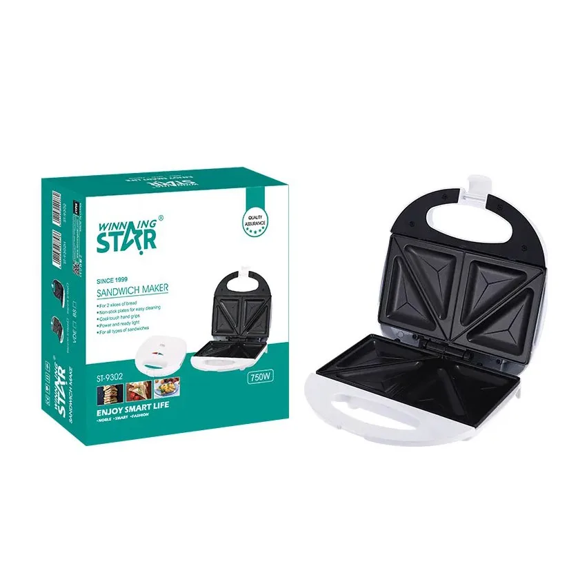 Aparat electric pentru sandwich 750 W suprafata antiaderenta alb usor de folosit - imagine 2