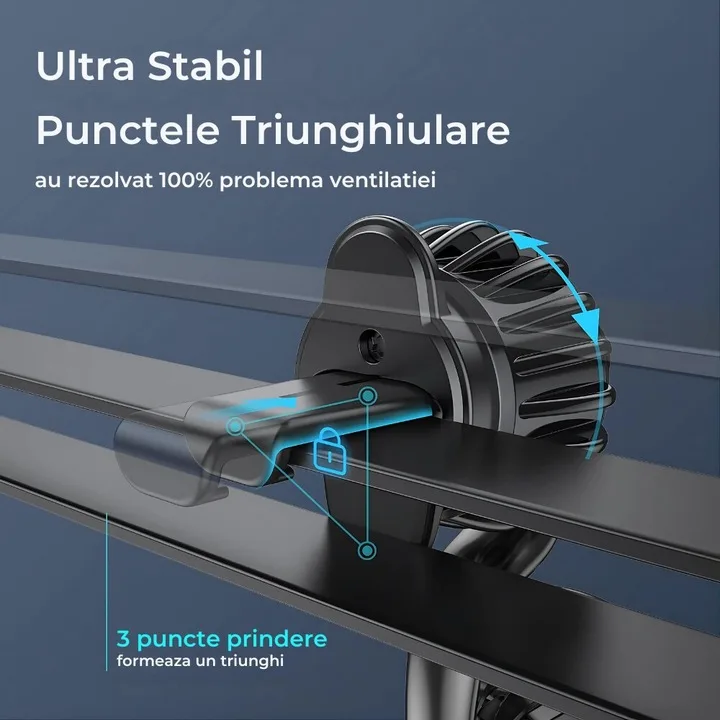 Suport auto magnetic Macvi®, rotire 360°, prindere ventilatie, magneti N52, compatibil telefon, tableta, ABS premium, aluminiu, negru 6.5x4.9x3.6 cm - imagine 5